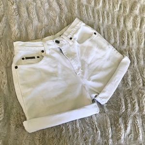 HIGH WAIST CALVIN KLEIN WHITE DENIM SHORTS